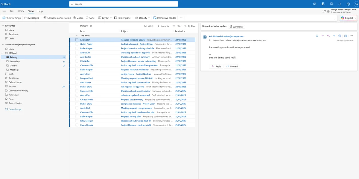 Inbox after Stream